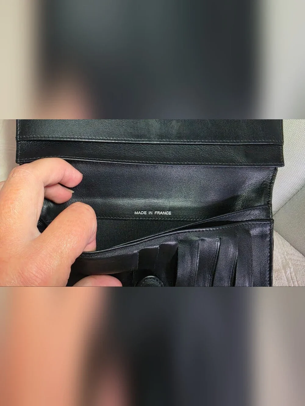 Authentic CHANEL Black  Leather Long Wallet
